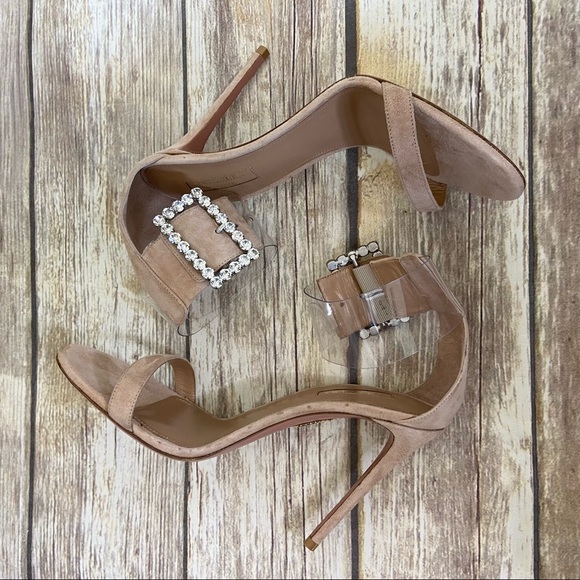 AQUAZZURA 38.5 size 8.5 Casablana Sandals In Neutral - Picture 5 of 11